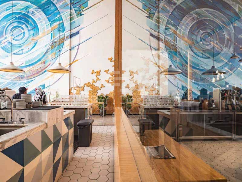 Vẽ tranh tường nghệ thuật trang trí quán cafe phong cách Scandinavian