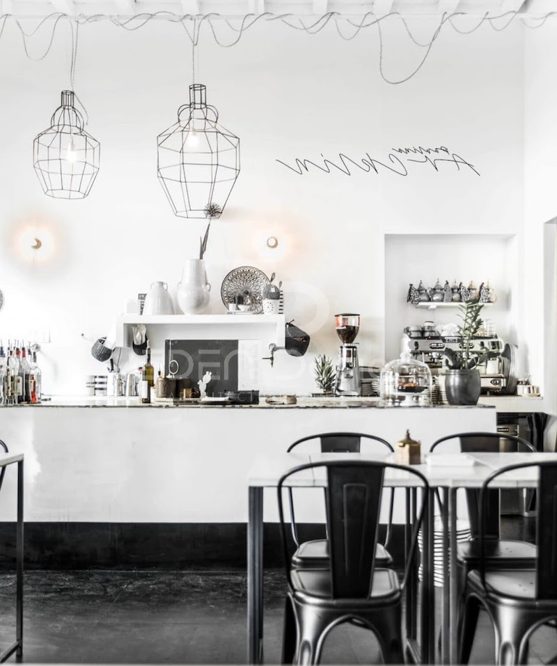 Mẫu quán cafe Scandinavian kết hợp yếu tố đặc trưng của nội thất hiện đại
