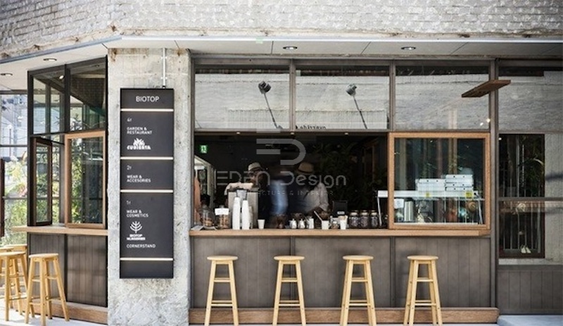 Thiết kế cafe take away đơn giản nhưng sang trọng theo phong cách châu Âu