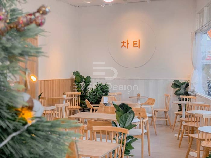 Mẫu thiết kế quán cafe theo phong cách Hàn Quốc gần gũi