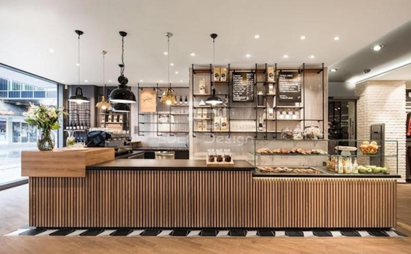Mẫu thiết kế quầy bar cafe hiện đại sang trọng từ chất liệu gỗ