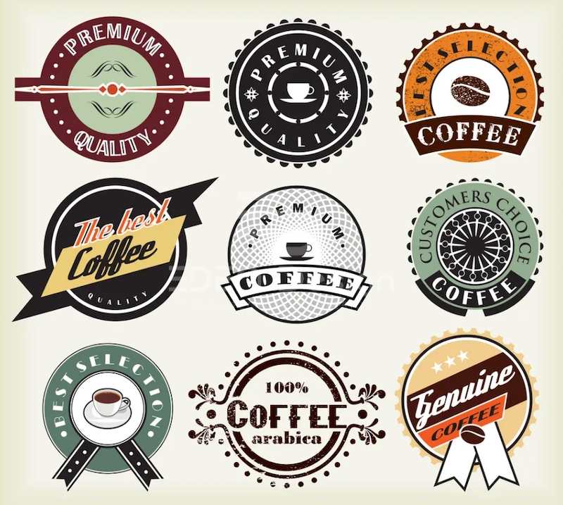 Đường viền tinh tế được sử dụng làm thiết kế logo cafe đẹp