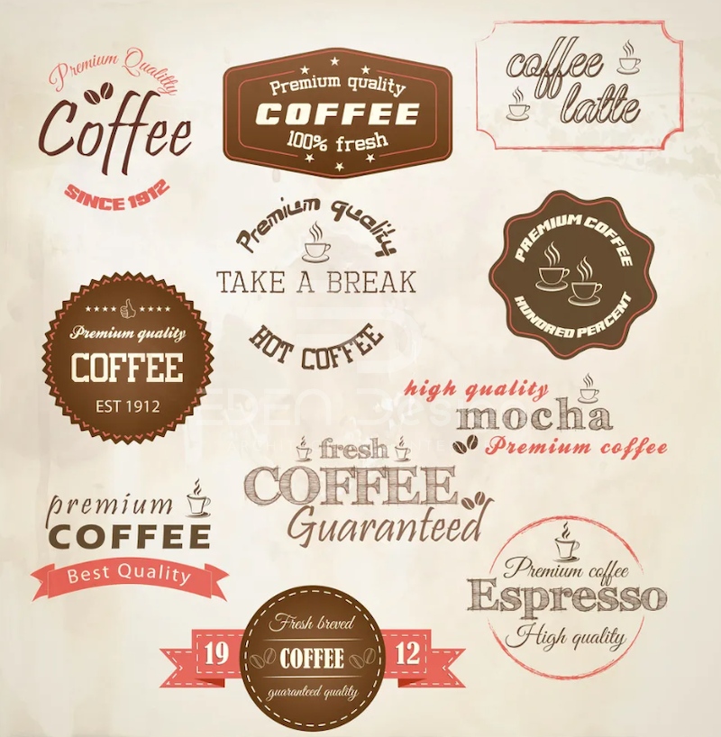 Thiết kế logo quán cafe đẹp kết hợp 2 font chữ