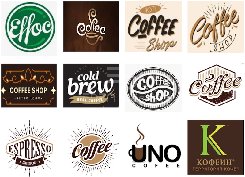 Thiết logo cafe đẹp dạng chữ cách điệu phù hợp với mọi phong cách kiến trúc
