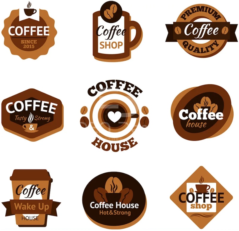 Mẫu thiết kế logo quán cafe tone nâu trắng ấm áp, sang trọng và gần gũi