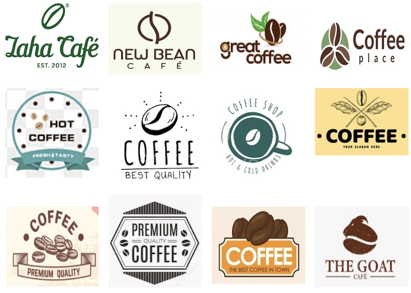 Hạt cafe luôn mang đến ý tưởng bất tận cho người thiết kế logo quán cafe