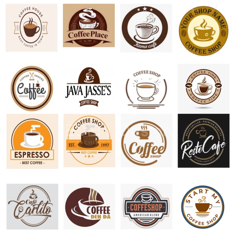 Mẫu logo lấy cảm hứng từ hình ảnh cốc cafe có nhiều cách sáng tạo bất ngờ