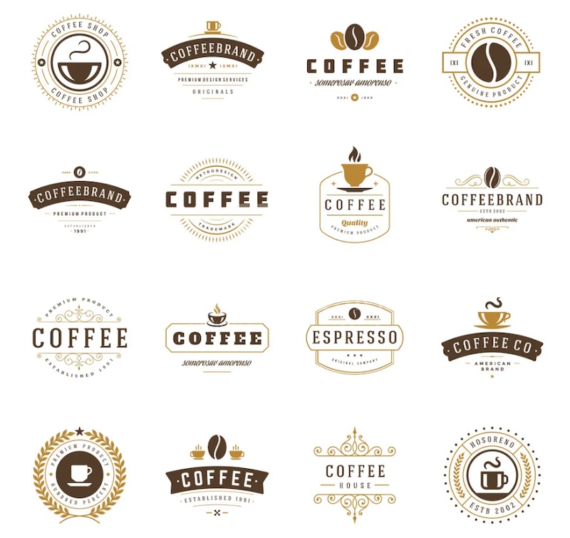 Logo quán cafe đẹp mắt được truyền cảm hứng từ quán cafe kiểu châu Âu