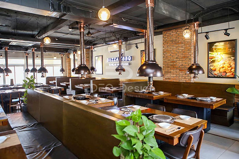 Thiết kế nhà hàng Hàn Quốc nướng BBQ với không gian thông thoáng