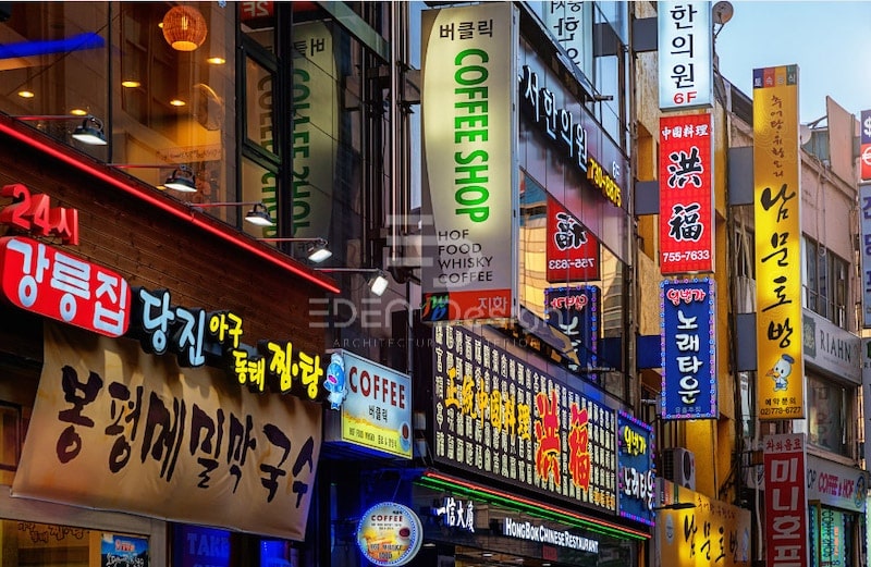 Decor nhà hàng bằng những dấu ấn nổi bật của đường phố Hàn Quốc
