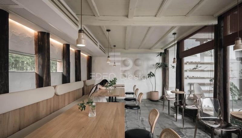 Thiết kế quán cafe 80m2 đẹp theo phong cách tối giản thu hút khách hàng trẻ đến check in
