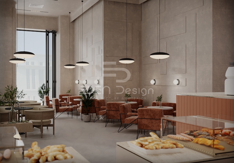 Mẫu thiết kế quán cafe 80m2 phong cách hiện đại không gian mở rộng thoáng