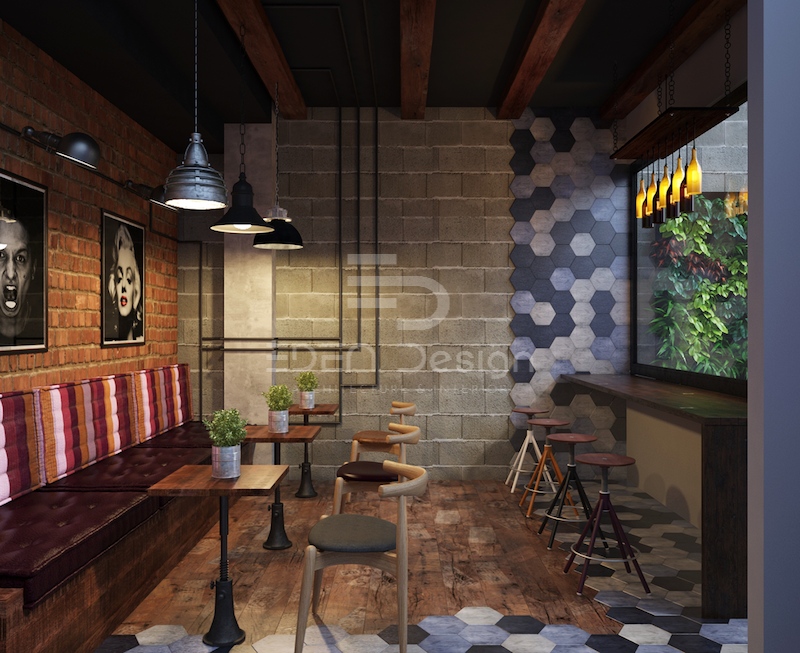 Quán cafe phong cách Rustic sử dụng đồ nội thất và lát sàn bằng gỗ
