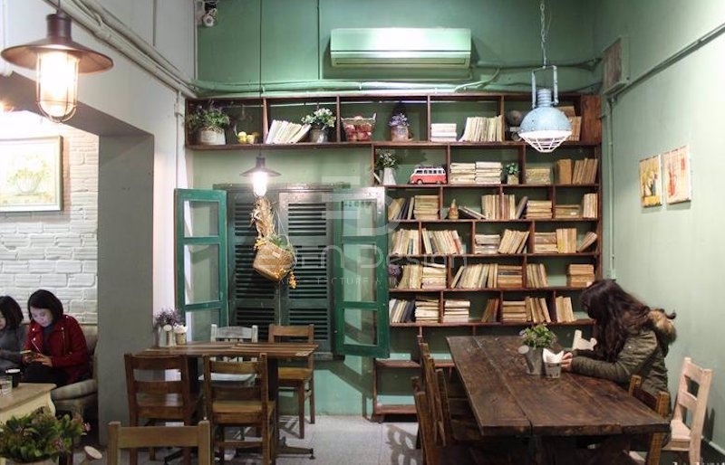 Mẫu thiết kế quán cafe sách theo phong cách Vintage hoài cổ