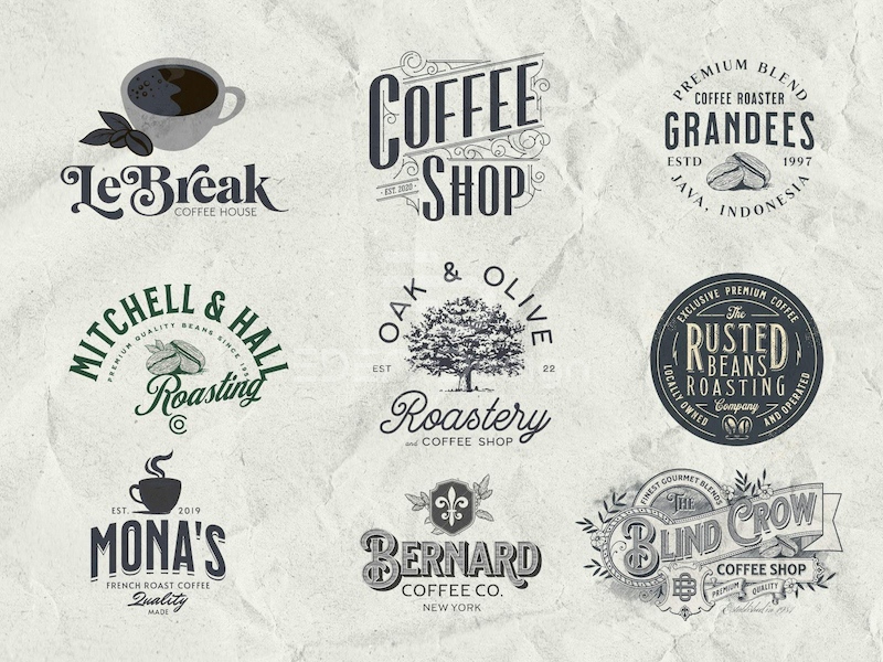 Logo phong cách Vintage nâng tầm đẳng cấp cho thiết kế quán cafe