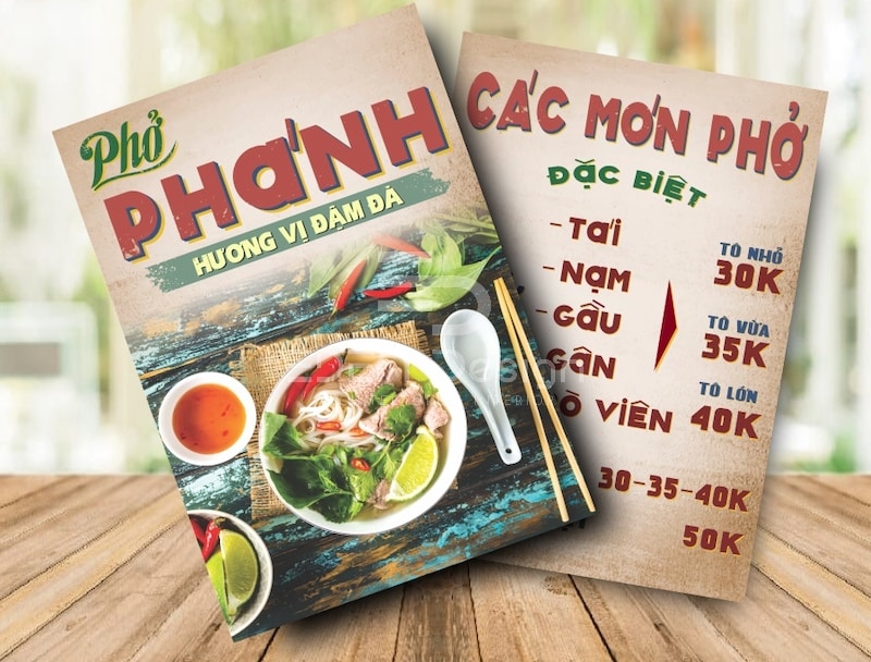 Thiết kế menu các món ăn liên kết chặt chẽ với nhau