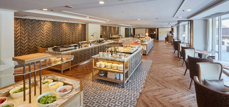 Tiêu chuẩn quầy buffet có thể lựa chọn dạng chữ L, U hoặc O