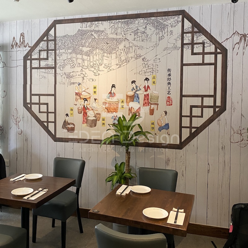 Thiết kế nhà hàng chay thể hiện rõ phong cách Trung Quốc