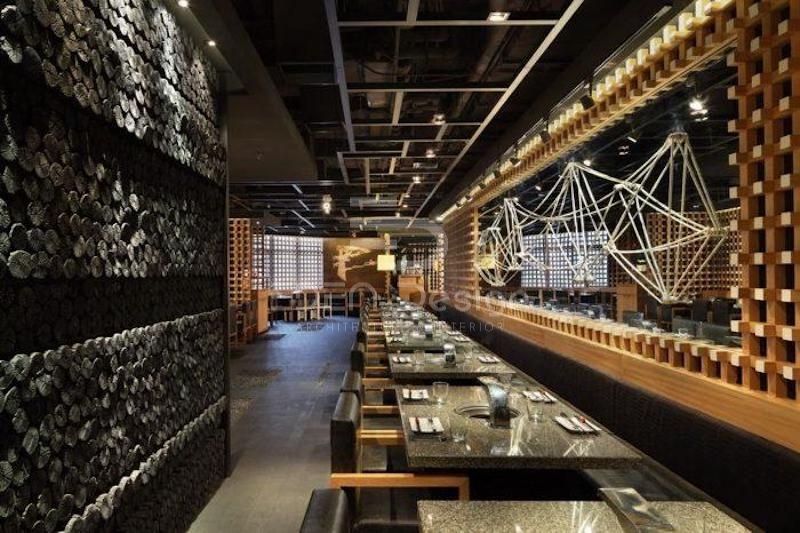 Thiết kế nội thất nhà hàng lẩu nướng lấy ý tưởng từ văn hóa Nhật Bản