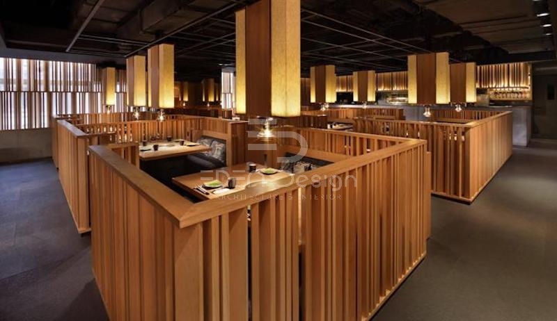 Nhà hàng lẩu nướng Matsumoto Restaurant ưu tiên chất liệu nội thất gỗ