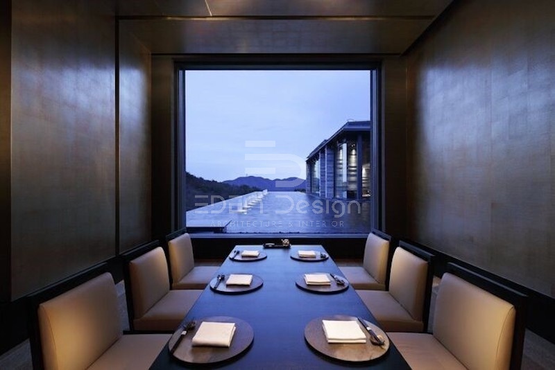 Mẫu phòng VIP nhà hàng phong cách hiện đại và nội thất tối giản