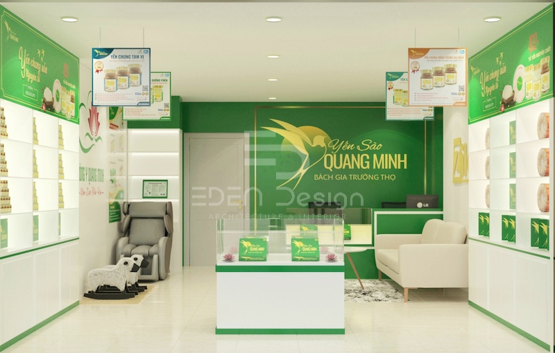 Tạo điểm nhấn cho showroom yến sào với không gian xanh tươi mát