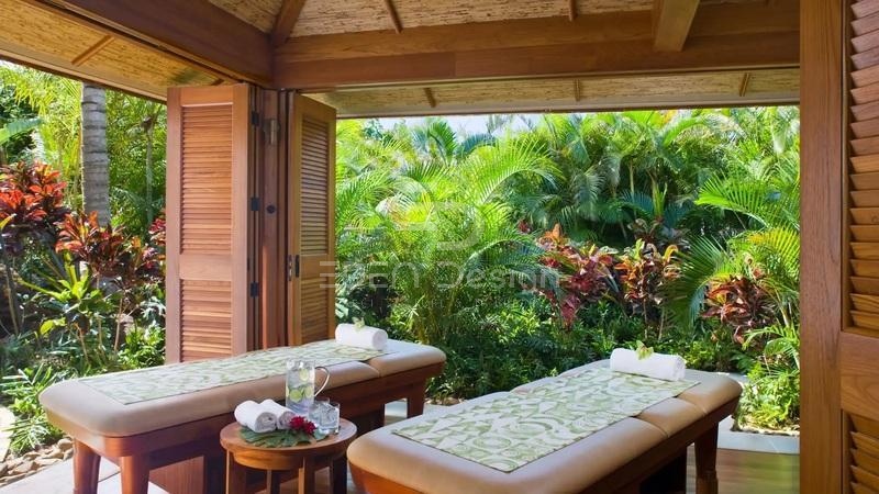 Không gian spa thiên nhiên đầy sức sống với cây xanh phủ kín khắp nơi