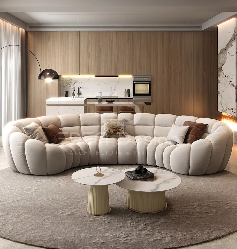 Sofa cong là thiết kế phá cách đầy ấn tượng cho những ai yêu cái đẹp độc đáo