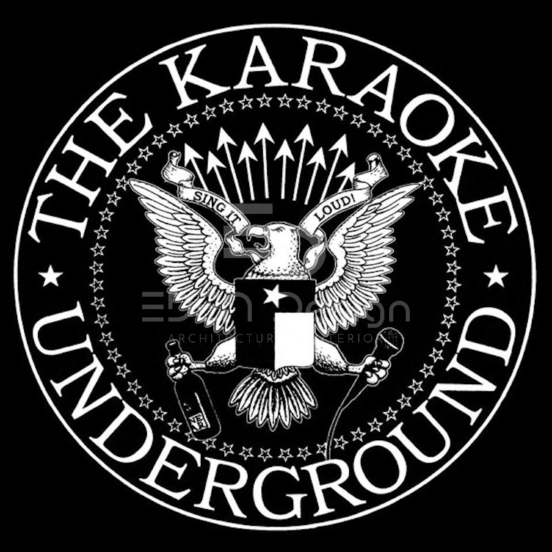 Logo quán karaoke mạnh mẽ, hầm hố theo phong cách underground