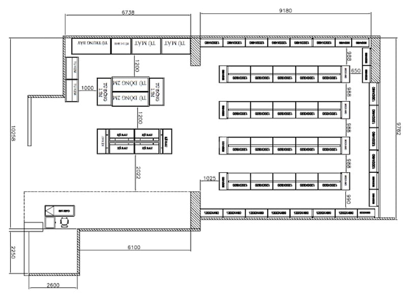 Bản vẽ thiết kế cửa hàng tiện lợi đẹp mắt - Mẫu 4