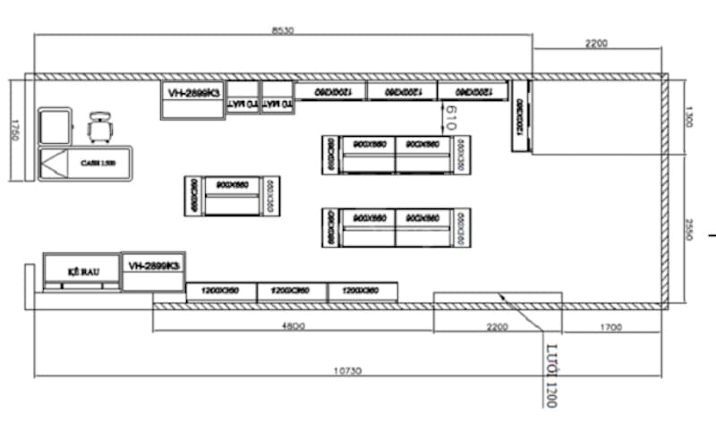 Bản vẽ thiết kế cửa hàng tiện lợi đẹp mắt - Mẫu 3