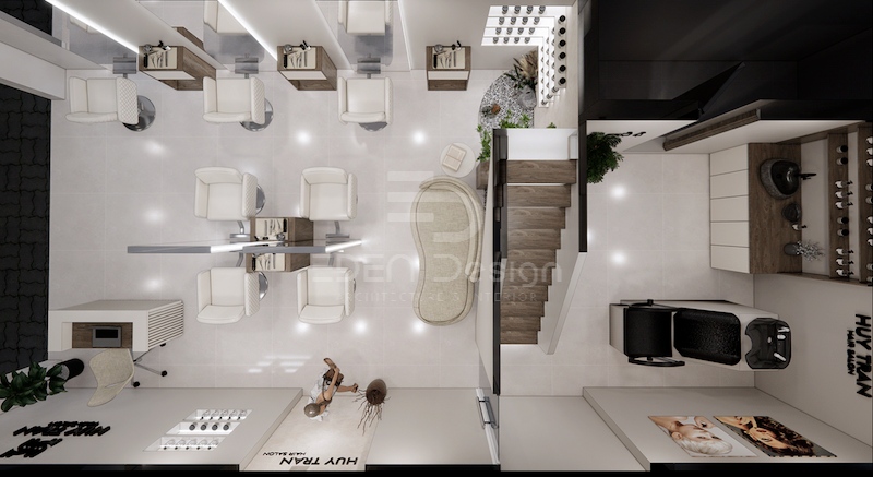 Các salon có diện tích nhỏ cần thiết kế thật kỹ để tối ưu hoá không gian.