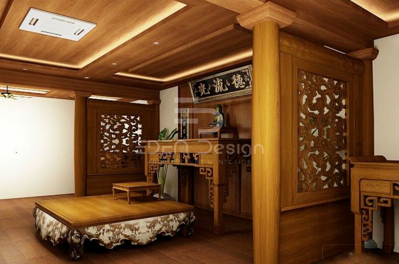 Phòng thờ là một không gian vô cùng linh thiêng trong ngôi nhà.