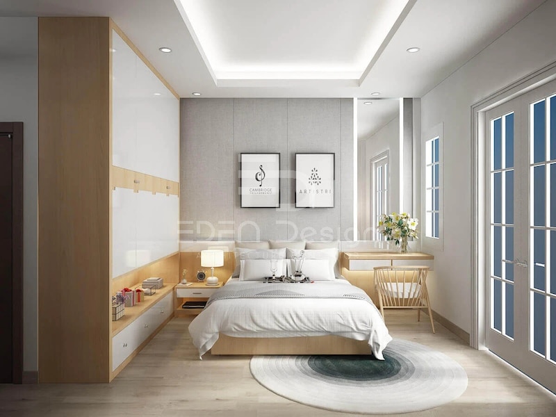 Nên kê giường ngủ lệch với cửa ra vào để tránh đón nhận những luồng khí xấu