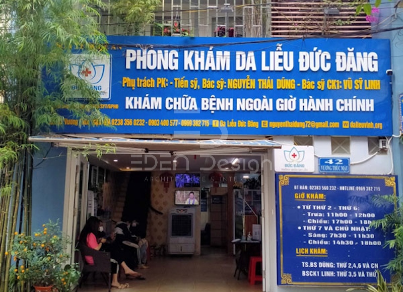 Bảng hiệu phòng khám sử dụng chất liệu nhôm alu và chữ Mica in nổi