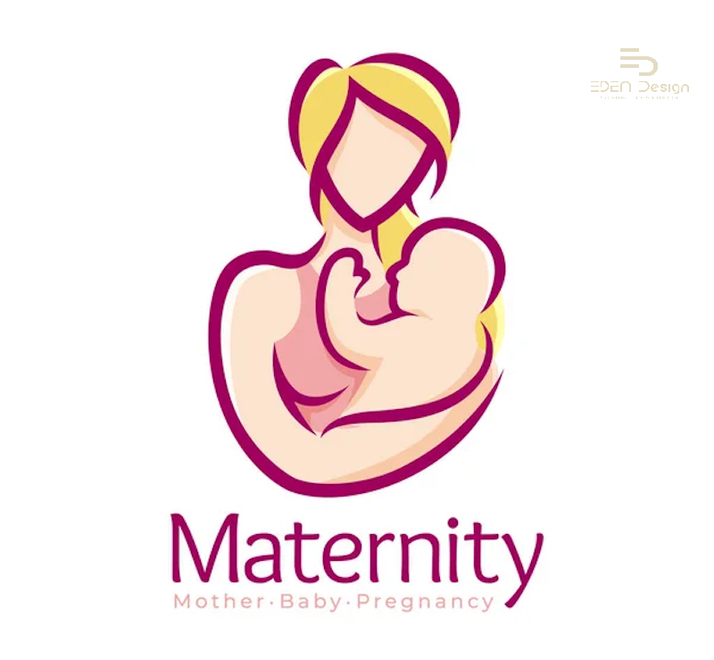 Logo mẹ ôm con thể hiện tinh thần của phòng khám về sản phụ khoa