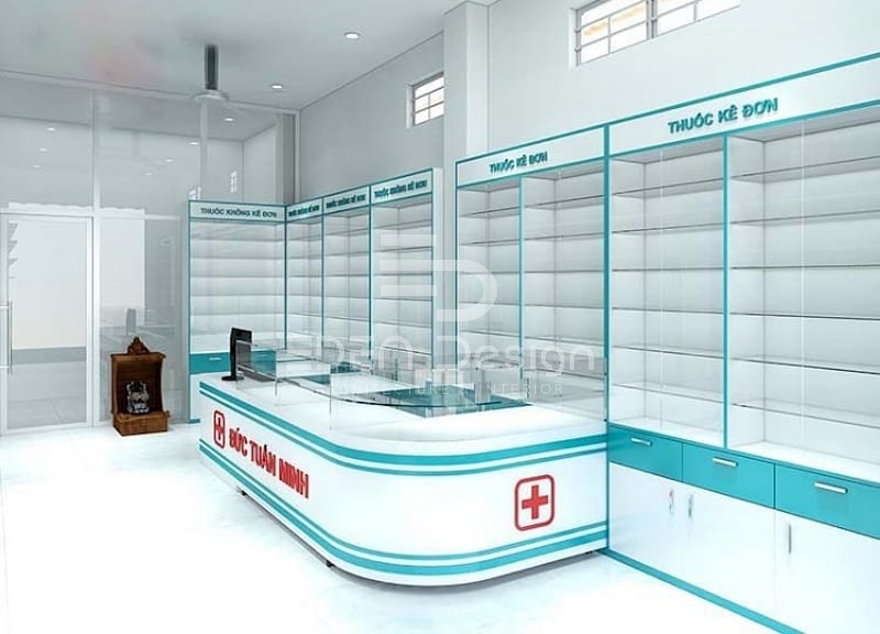 Mẫu thiết kế nhà thuốc cho tiệm thuốc có diện tích nhỏ