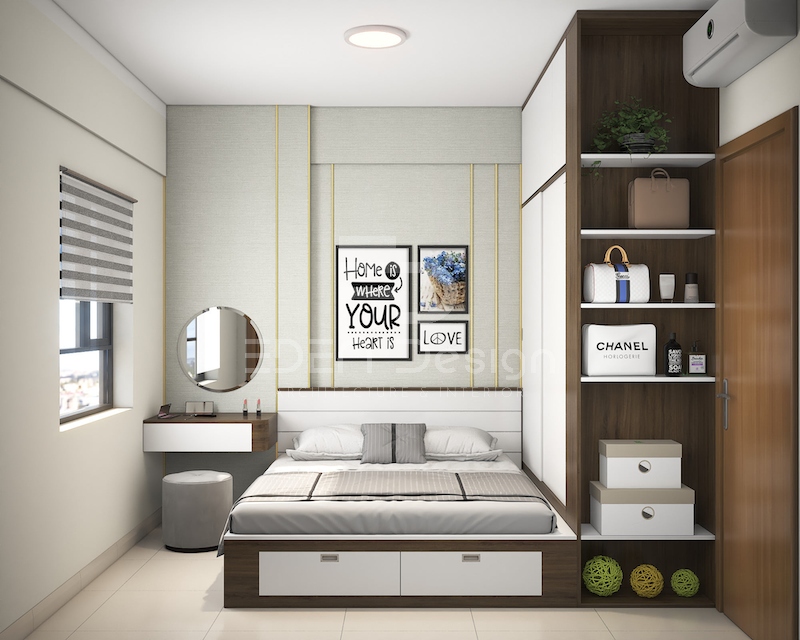 Giường ngủ kết hợp tủ đồ là một lựa chọn thông minh giúp tiết kiệm diện tích