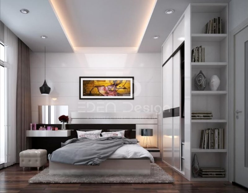 Tận dụng tối đa không gian phòng bằng cách thiết kế theo chiều cao của căn phòng