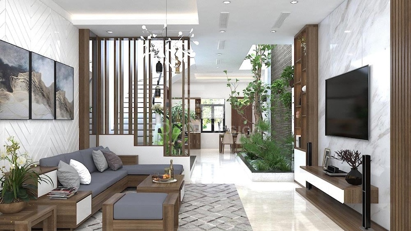 Sử dụng thêm cây xanh để giúp không gian có sự thiên nhiên và thoáng mát