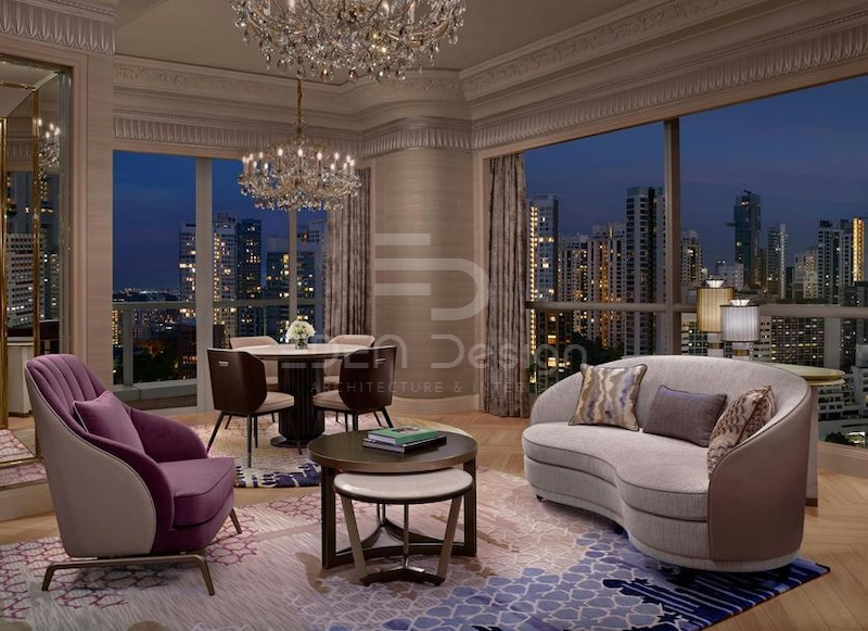 Thiết kế phòng khách theo phong cách Singapore ưu tiên sự sắc sảo và hiện đại
