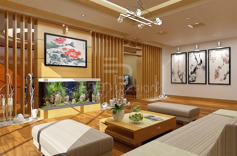 Chất liệu sàn cũng là yếu tố giúp căn phòng trở nên tinh tế và hiện đại