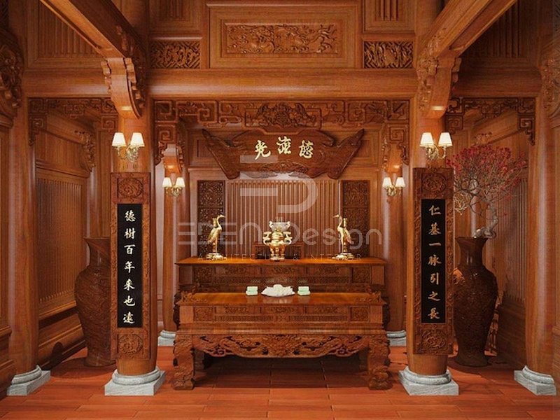Phong cách truyền thống sẽ giúp không gian trở nên gần gũi và trang nghiêm
