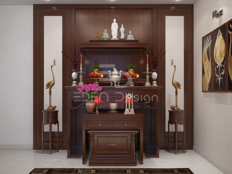 Trang trí phòng thờ hợp lý chứa đựng nét văn hóa nhưng vẫn có điểm nhấn mạnh