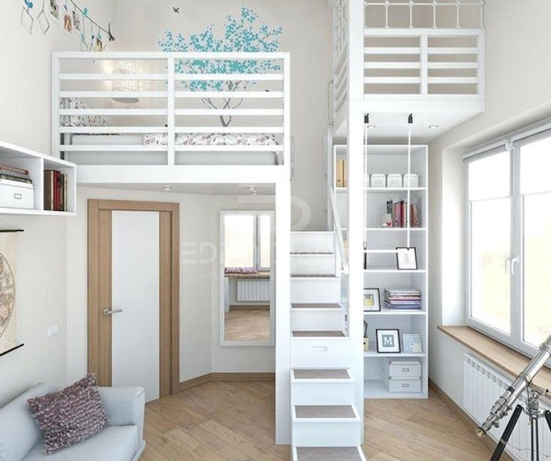 Thiết kế phòng trọ 10m2 hiện đại sẽ thể hiện được nét độc đáo và có điểm nhấn