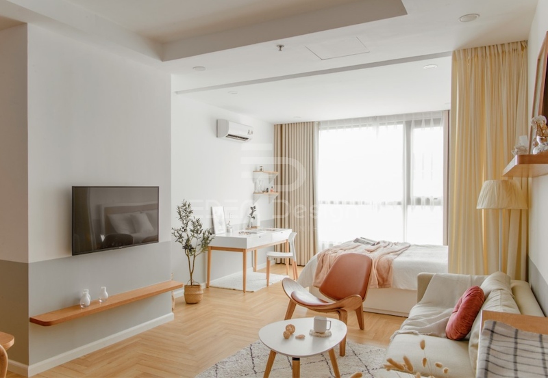 Sử dụng tone màu sáng làm chủ đạo giúp phòng trở nên tươi mới và đầy sức sống