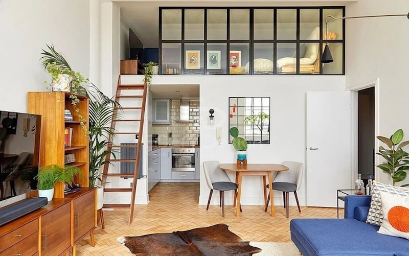 Phòng trọ 30m2 có gác sẽ tạo thêm không gian riêng tư ở phía trên gác